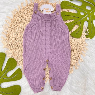 Jardineira de linha pipoca lilás